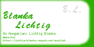 blanka lichtig business card